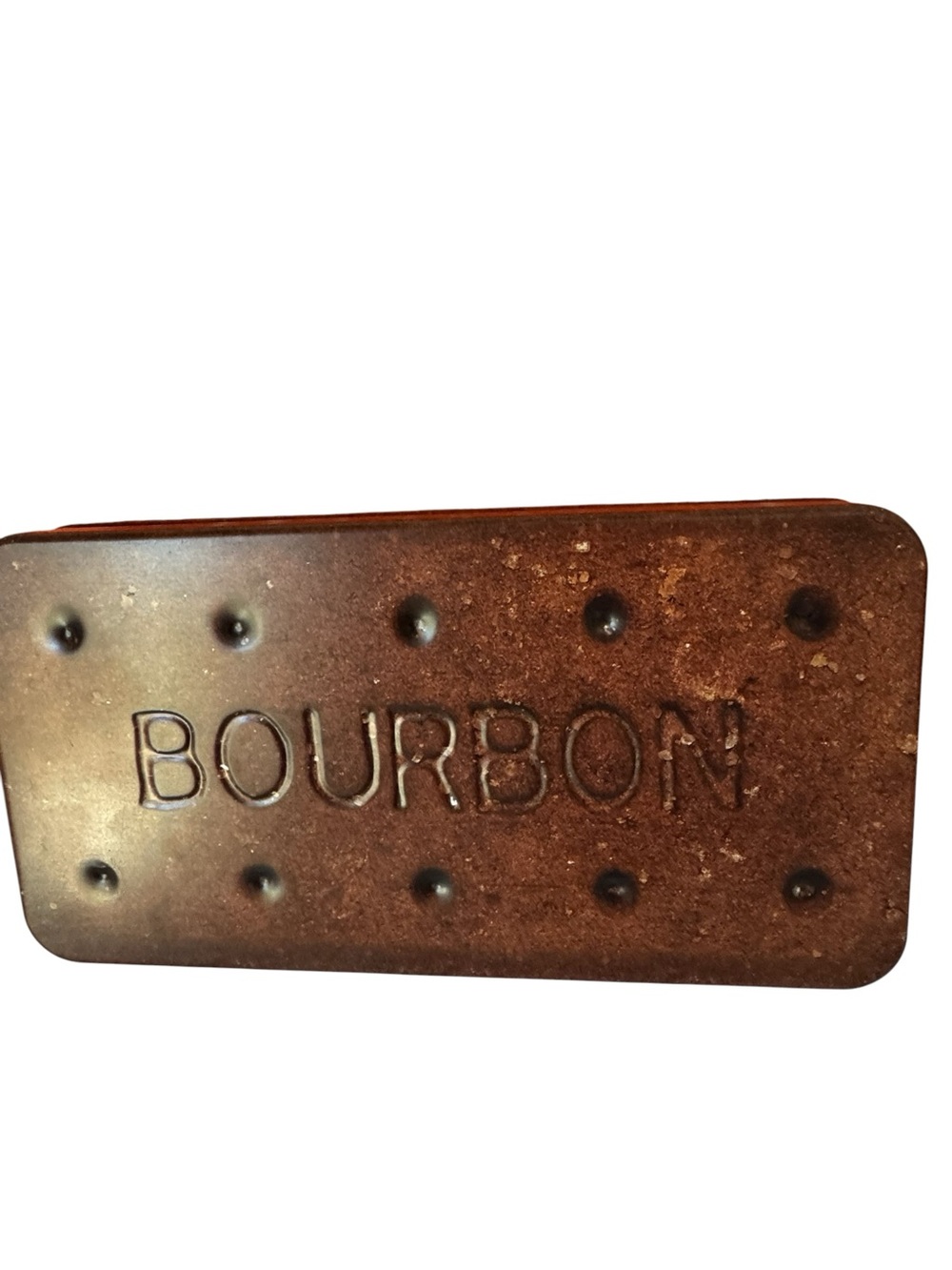 Bourbon Vintage Embossed Metal Serving Tin - Rare UK Advertising